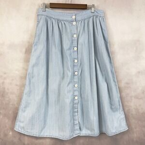 Madewell Palisade Chambray Skirt Size 14 Prairie Boho Cottage English Country